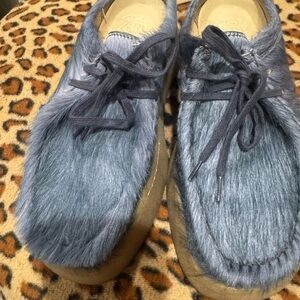 Preowned Zara x Clarks Wallabee Cup Mules in Blue Size 39